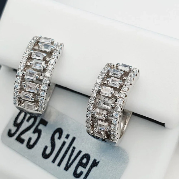 "925 Sterling Silver Cubic Zirconia Earrings, UU1P6A6161 - Picture 11 of 11